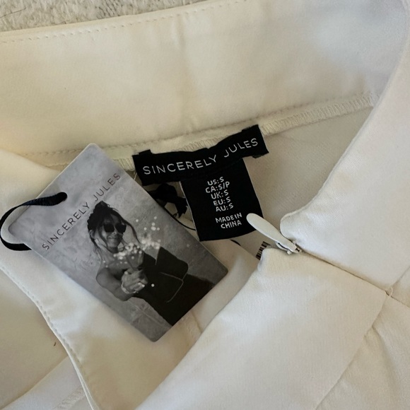 Asymmetric skort off white colour - Picture 5 of 6